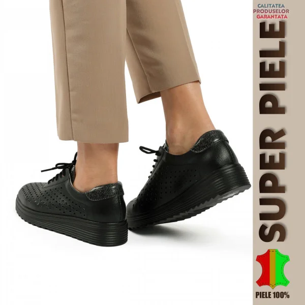 Superpiele - Magazin Online de Încăltăminte-Genti din Piele NaturalăPantofi dama casual perforati din piele naturala cu siret-|MARKO|