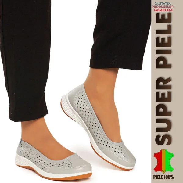 BALLERINES POUR FEMMES |Ximena| SEMELLE FLEXIBLE - CUIR NATUREL
