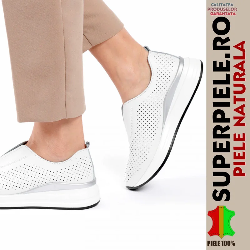 BASKETS BLANCHES | CHAUSSURES| CUIR NATUREL AVEC SEMELLE ÉPAISSE