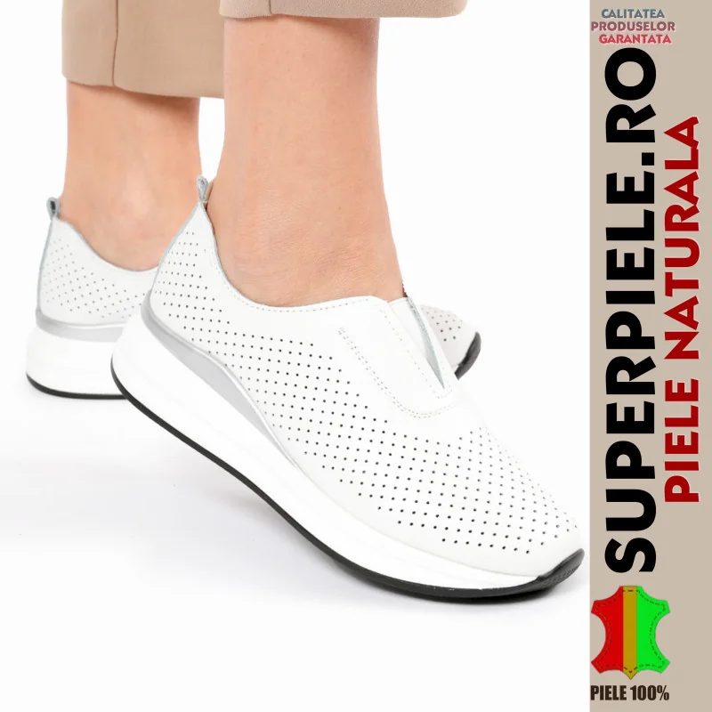 BASKETS BLANCHES | CHAUSSURES| CUIR NATUREL AVEC SEMELLE ÉPAISSE