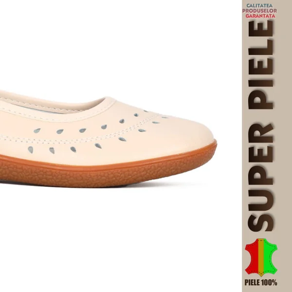 Balerini |FUNKA|Perforati Cu Fundita-Piele Naturala