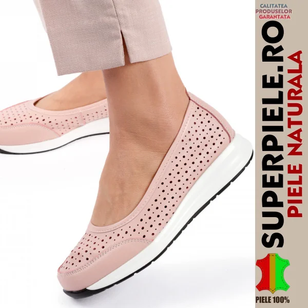 copy of Pantofi casual damă din piele naturală negri cu șireturi