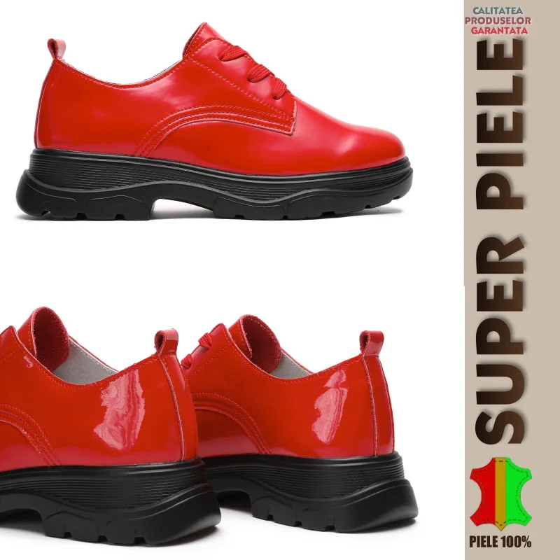 Pantofi casual-sportDAMSKOR Röda |Valentina|-NATURLÄDER